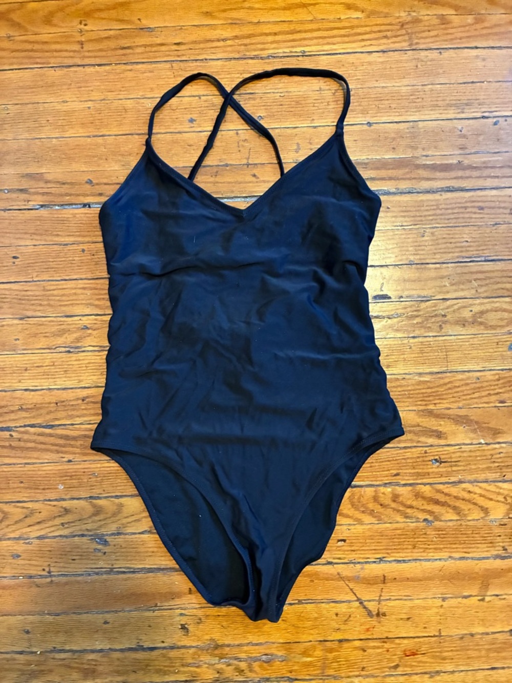 Aerie Black One-Piece Swimsuit with Crossback Straps
